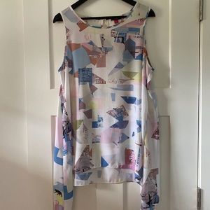 Asymmetrical sleeveless top